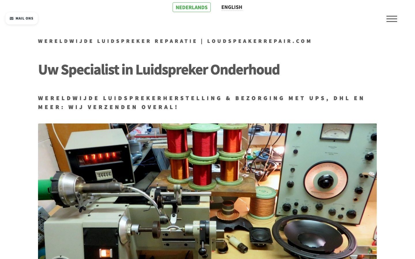 The Loudspeakerrepair.com home page